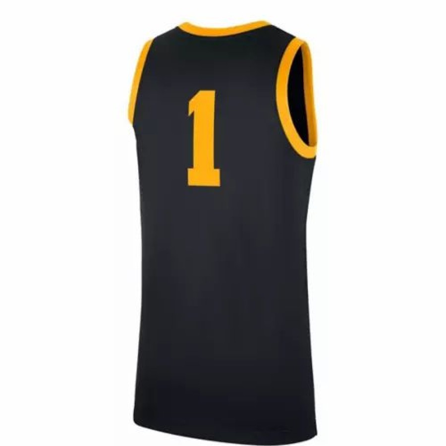 College Jerseys * | Nike Iowa Hawkeyes Replica Basketball Jersey Black/University Gold