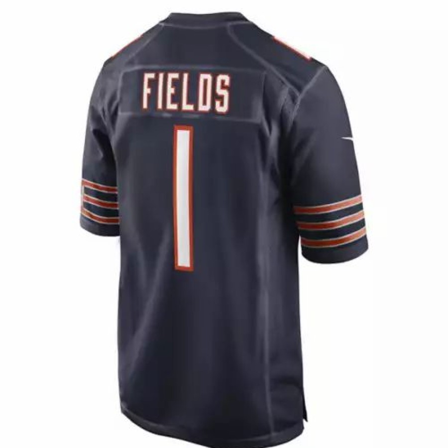 Nfl Jerseys * | Nike Chicago Bears Justin Fields #1 Game Jersey Navy