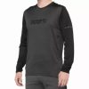 Men'S * | 100% Ridecamp Long Sleeve Black/Charcoal Jersey